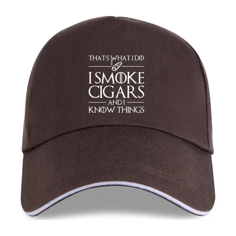 

Mens Mens I Smoke Cigars And I Know Things Baseball cap Funny Gift XL Navy