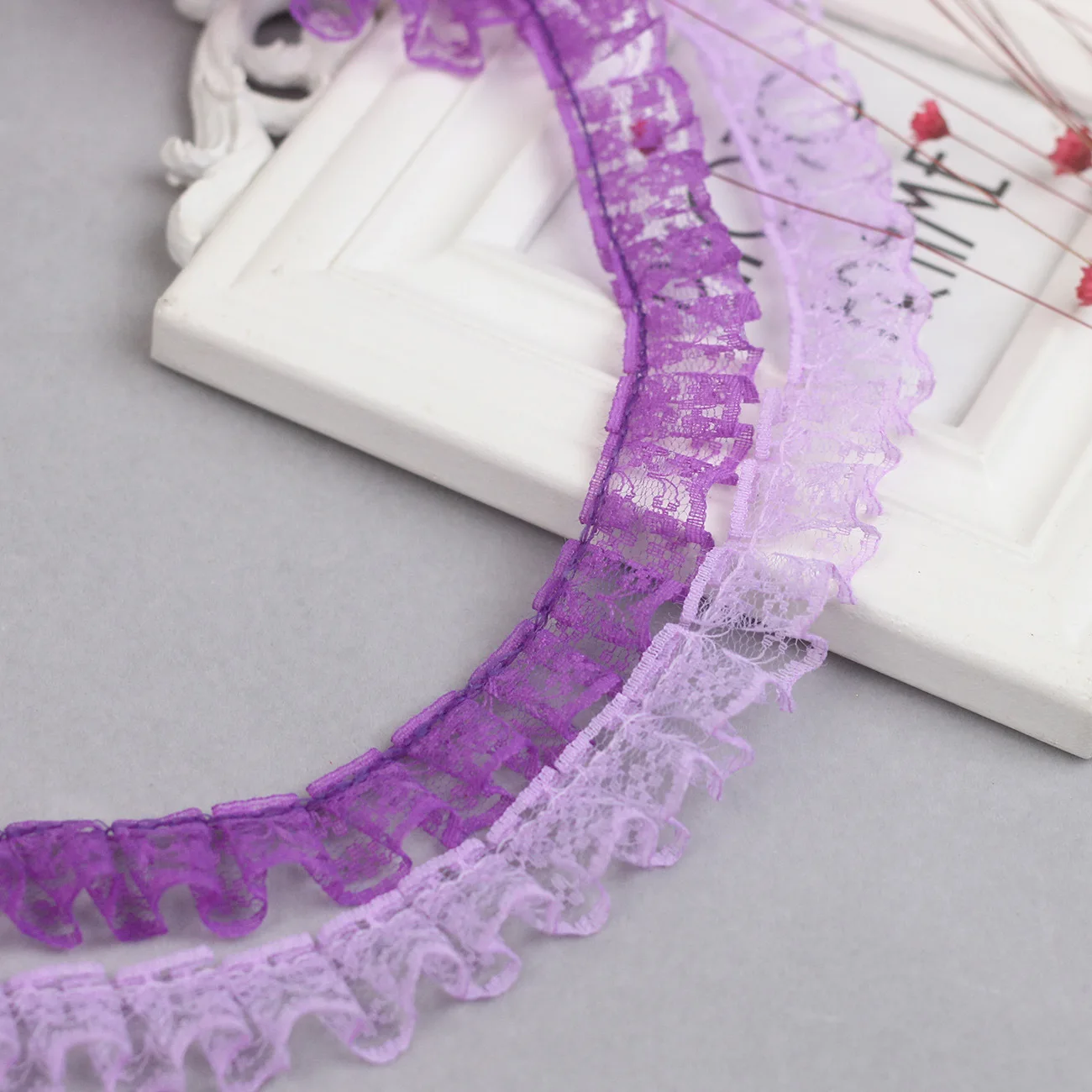 Неэластичные кружева сделай сам сетчатые плиссированные размер 35 ярдов 22 цвета -