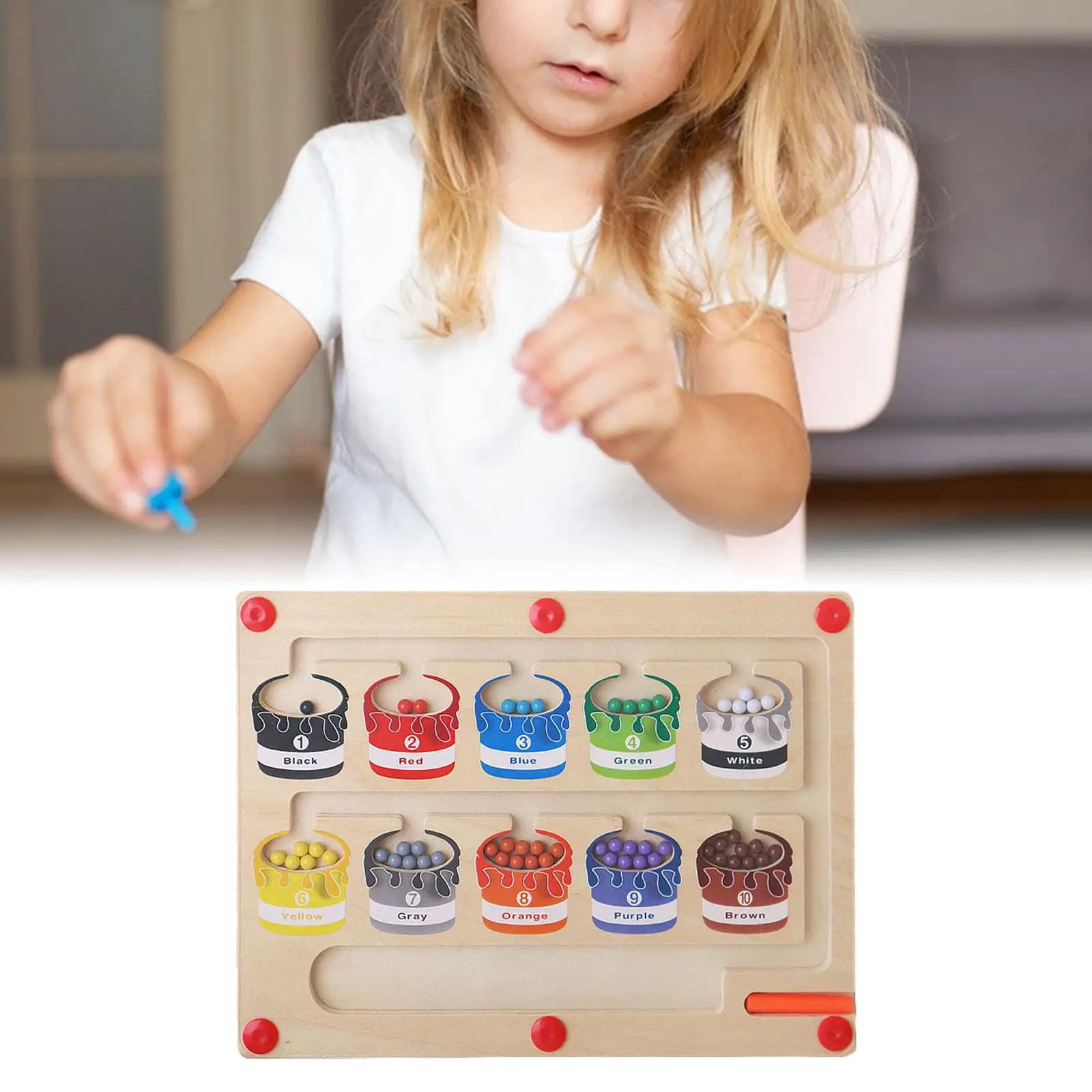 

Toddlers Activities Counting Matching Games Wooden Puzzle Game Board Montessori Wooden Color Matching Learning Toy