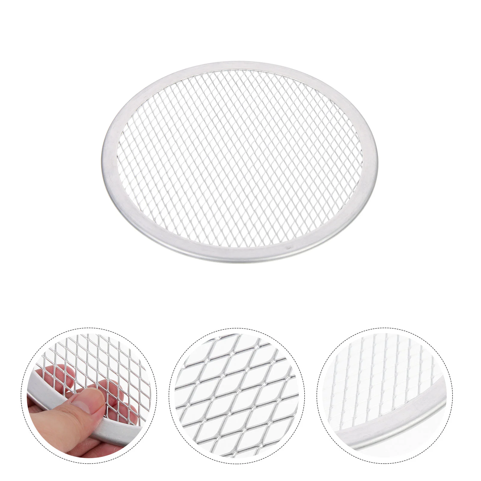

Pizza Baking Tray Screen Mesh Pan Metal Non Oven Plate Roundstick Sheet Sticky Bakeware Aluminum Tools Crisper Netserving Pie
