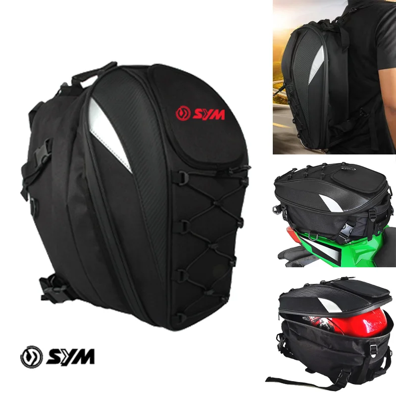 

For SYM JP150 GR125 fiddle 3 FNX150 maxsym 400i 600i Rear Motorcycle Backpack Bag Helmet Bag Waterproof Material Knight Tail Bag