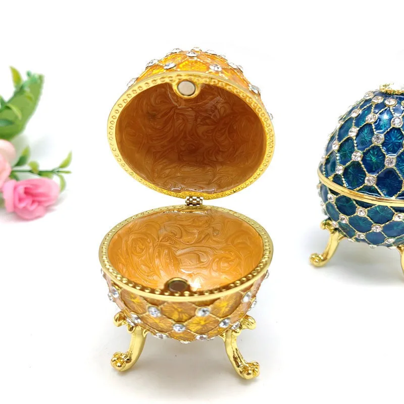 Royal Blue  Russian Egg Trinket Box, Bleu Blue Inspired Russian Egg on sale