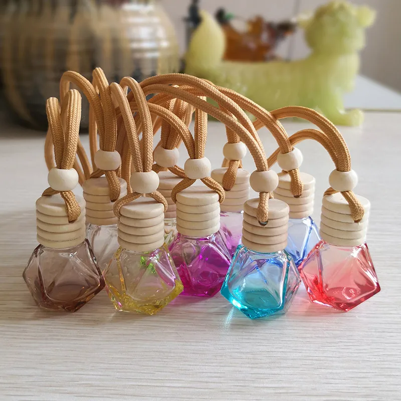 

Free shipping 300Pcs 8 ML Glass Essence Oil Diffuser Perfume Empty Bottle Car Hang Decoration Tourist Souvenirs
