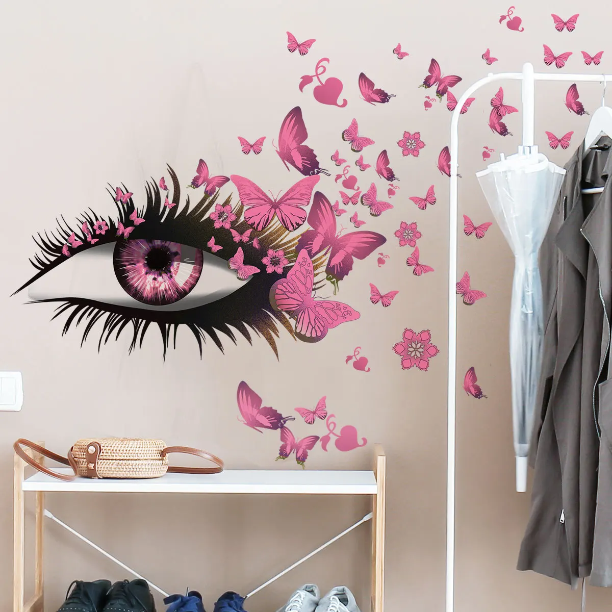 

Красивые настенные наклейки в виде бабочек с глазами для девочек, гостиной, спальни, украшение для дома, художественные обои, креативные кра...