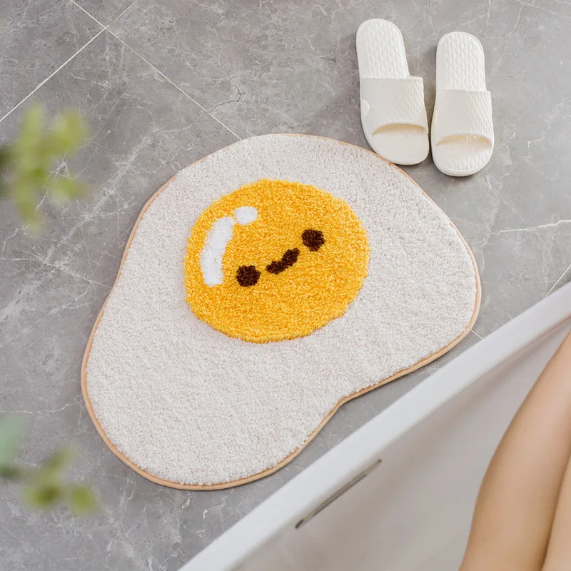 

Egg Carpet Interesting Yolk Bath Mat Water Uptake Rug Non-Slip Doormat For Home Living Room Entrance Door Mat Floor Kitchen Bed