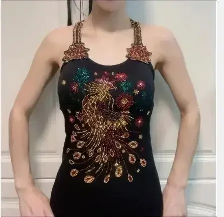 Летние мягкие майки женские сексуальные спортивные со стразами топы на бретелях