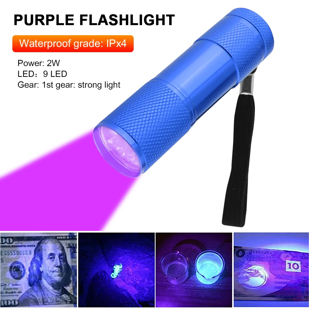 

Practical 395nm Backlight Purple Light Torch Ultraviolet Detector Manicure Lamp Flashlight Lamps Accessories