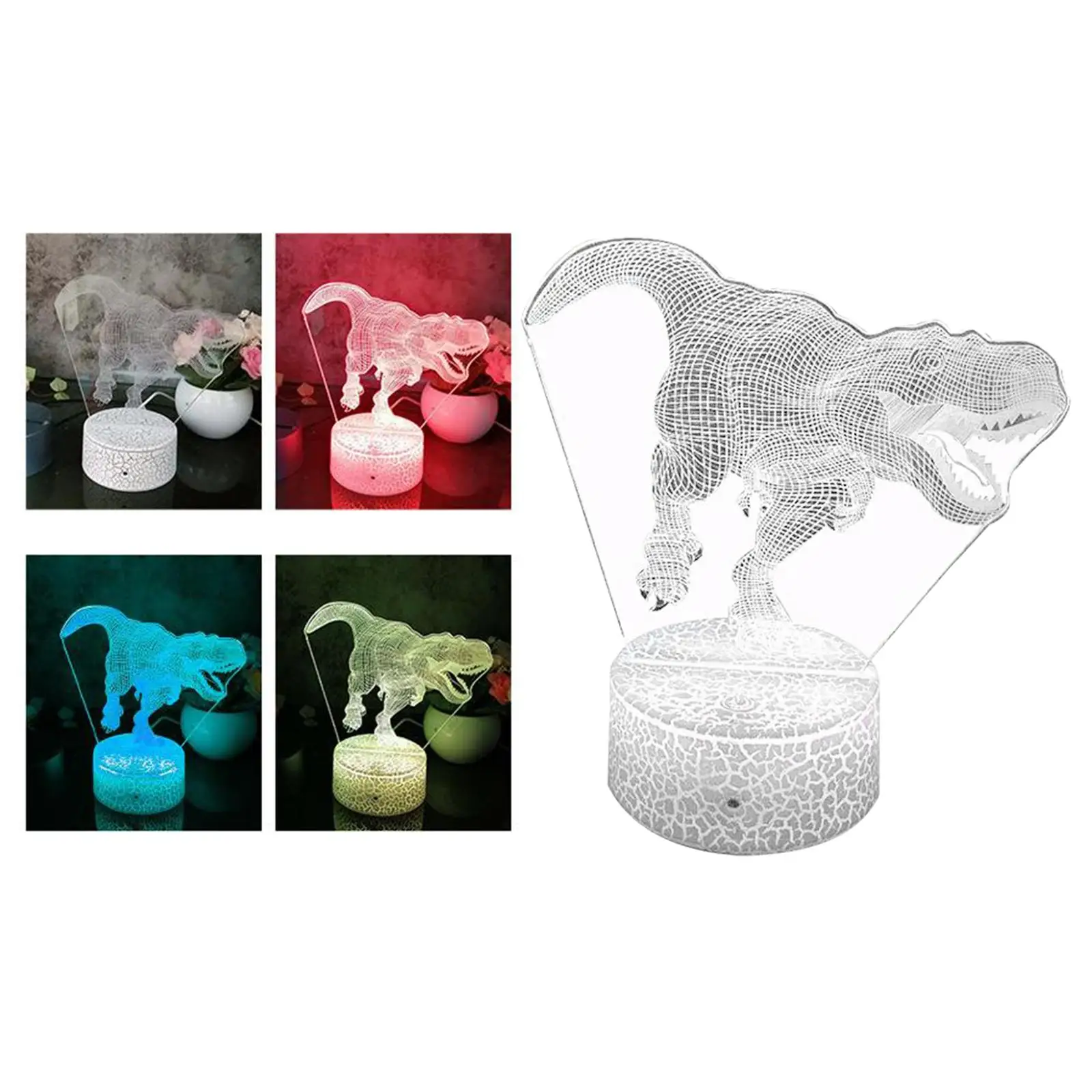 

3D Dinosaur Night Light 3D Illusion Lamp Change Decor Nightlight with Remote Control/ for room type bar Birthday Gift