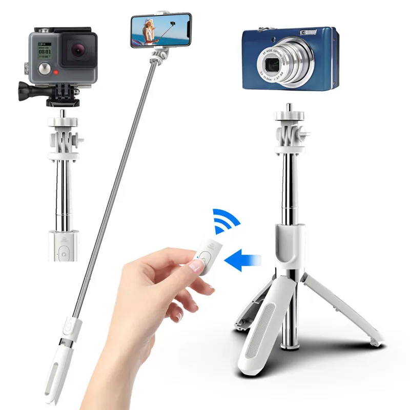 

L02 Wireless Bluetooth-compatible Selfie Stick Foldable Mini Tripod Expandable Monopod With Remote Control For IOS AN