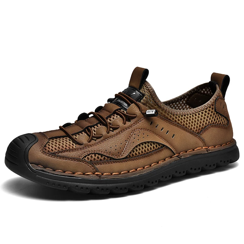 

Men Summer Casual Shoes Fashion Breathable Walking Shoes Thick Sole Boat Shoes Soft Flat Men Shoes Outdoor Non-slip Men Sneakers