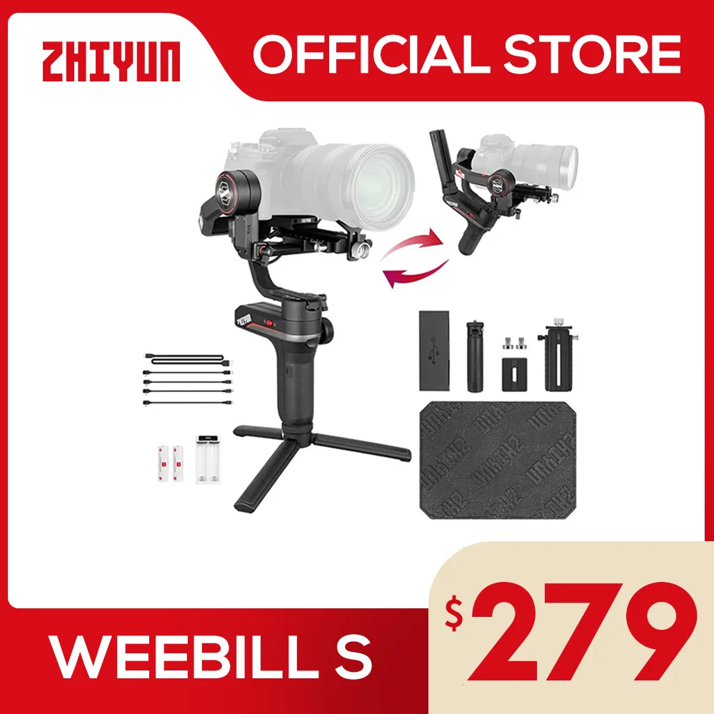 

ZHIYUN официальный стабилизатор weeball S для цифровой зеркальной камеры Sony A7M3 A7III A7R3 Nikon Z6 Z7 Panasonic GH5s Canon