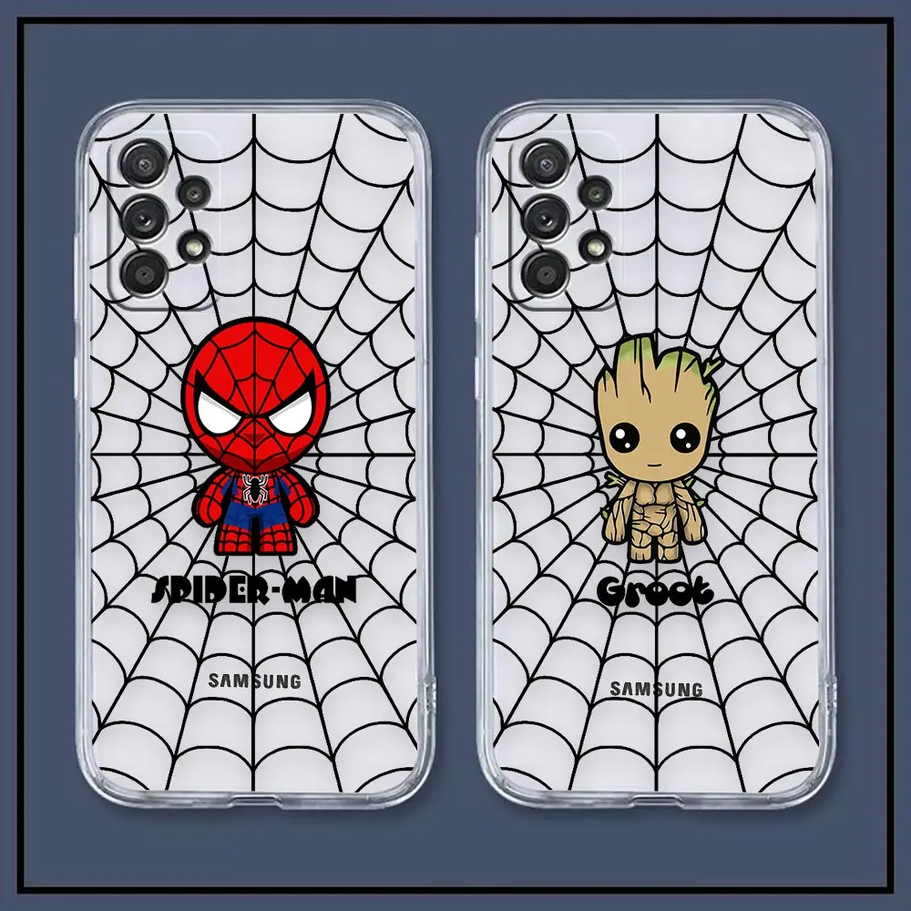 

Marvel Heroes Spider Clear Case Funda For Samsung A73 A12 A13 A22 A33 A42 A53 5G A32 A50 A31 A71 A21S A51 A23 A10 A30 A03 Case