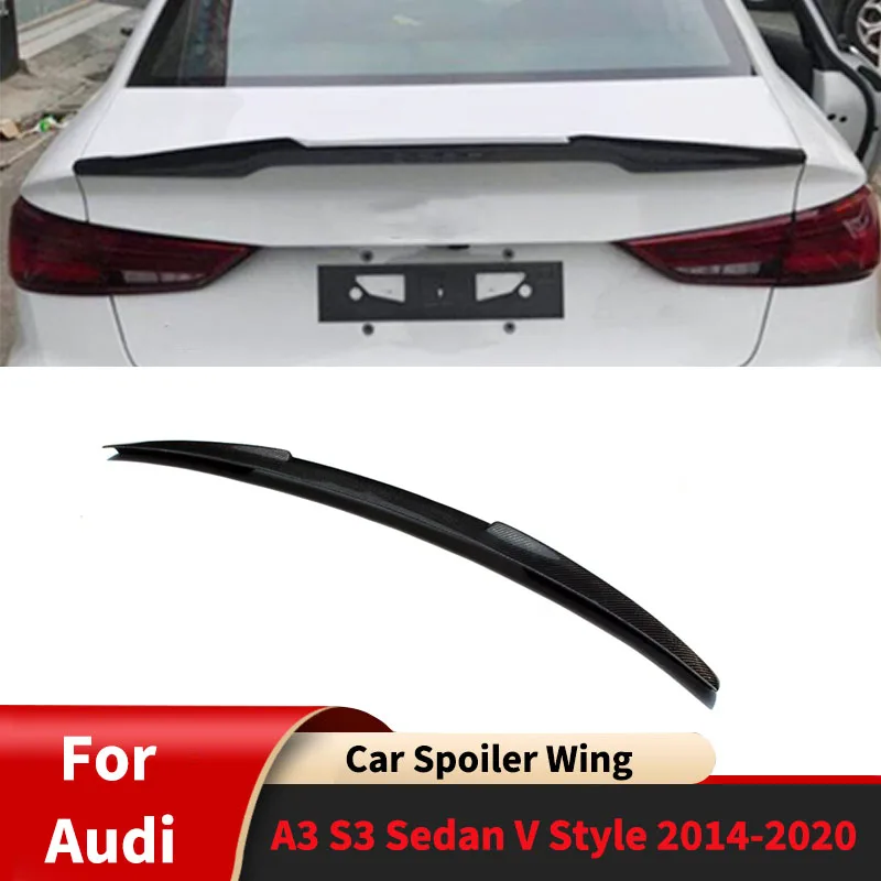 Для Audi A3 S3 Sedan V Style 2014-2020 Автомобильный спойлер Крыло Заднее крыло багажника