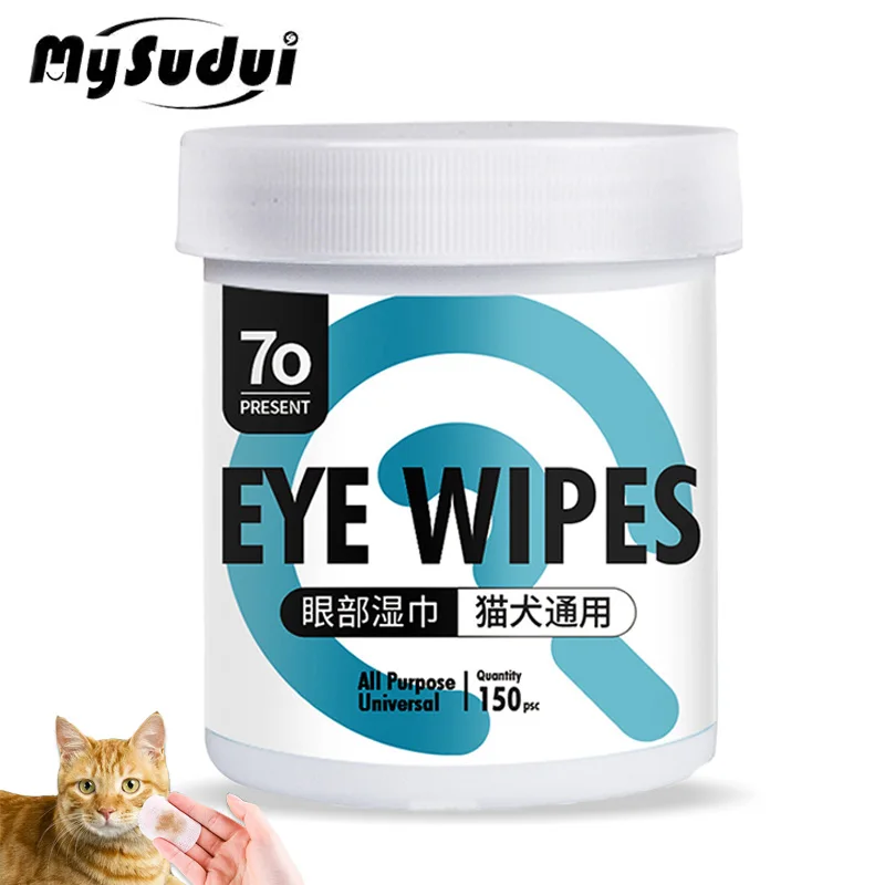 

Mysudui Pet Eye Care Pet Eye Wipes Gentle Sterilization Dog Cat Tear Marks Wipes Clean Eyes Dirt Health Non Irritating for Pets