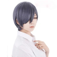 morematch anime black butler kuroshitsuji ciel phantomhive wigs grey blue heat resistant synthetic hair cosplay wig