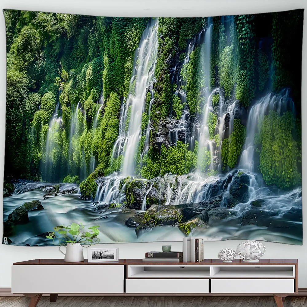 Настенный декоративный гобелен для фотосъемки природное искусство водопады