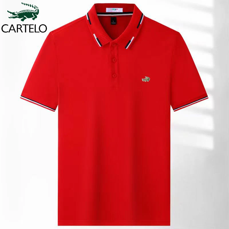 

2023 CARTELO Brand Clothing Men's T-shirts Cotton Turn-Down Collar Loose Oversized T-shirt Sporty Casual Fashion POLO Shirt Top
