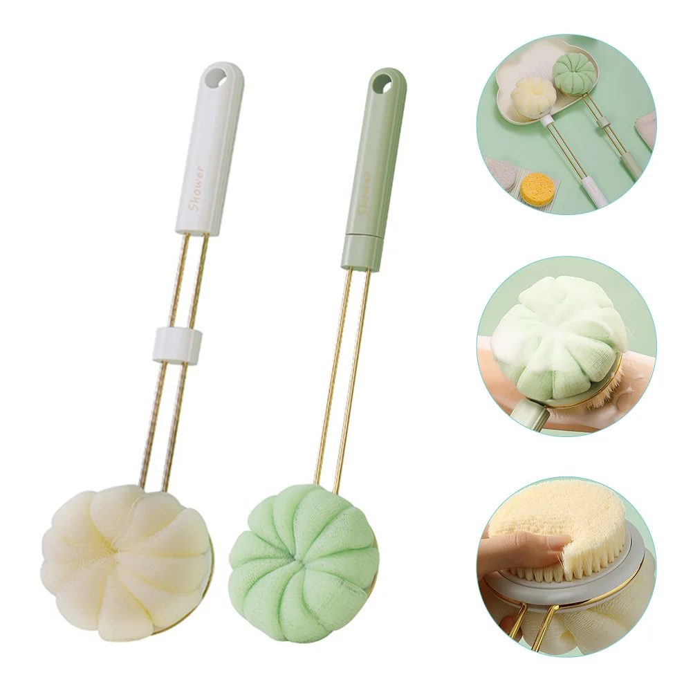 

2pcs Double Side Body Brush Loofah Handle Back Scrubber Brush