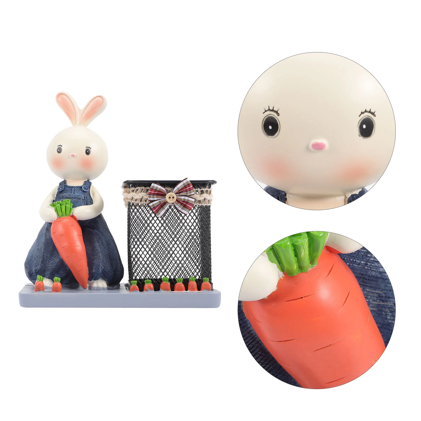 

Holder Pen Organizer Easter Desk Bunny Mesh Cup Brush Metal Tabletop Wire Makeup Desktop Rabbit Decor Cups Office Cute Storage