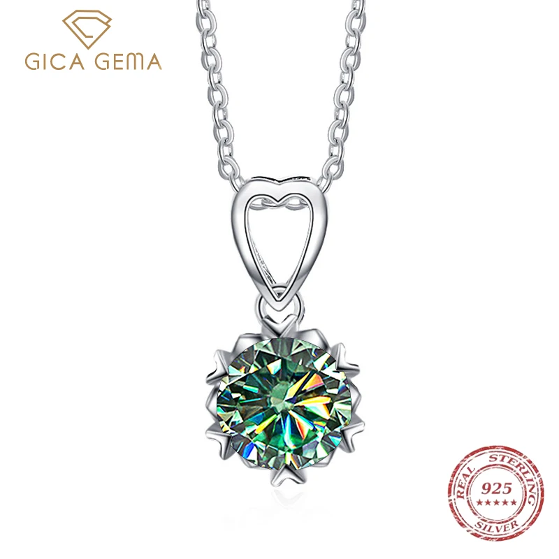 

Женское ожерелье из серебра 100% пробы, с муассанитом