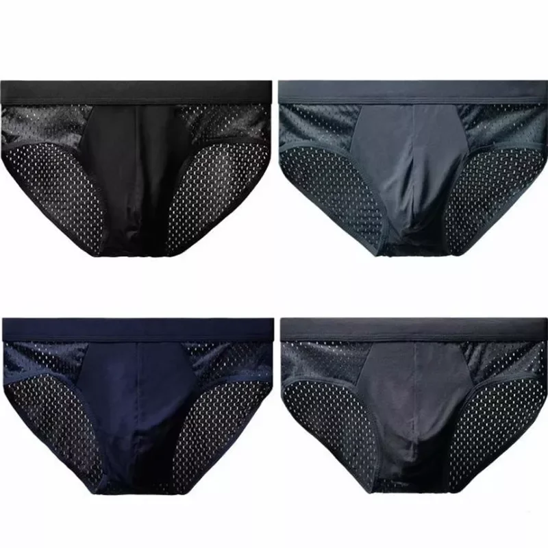 

Ice Silk Underwear Briefs Breathable Underwear Bamboo Carbon Fiber Anti-Bacterial Comfortable Hollow Underwear Pants Cold