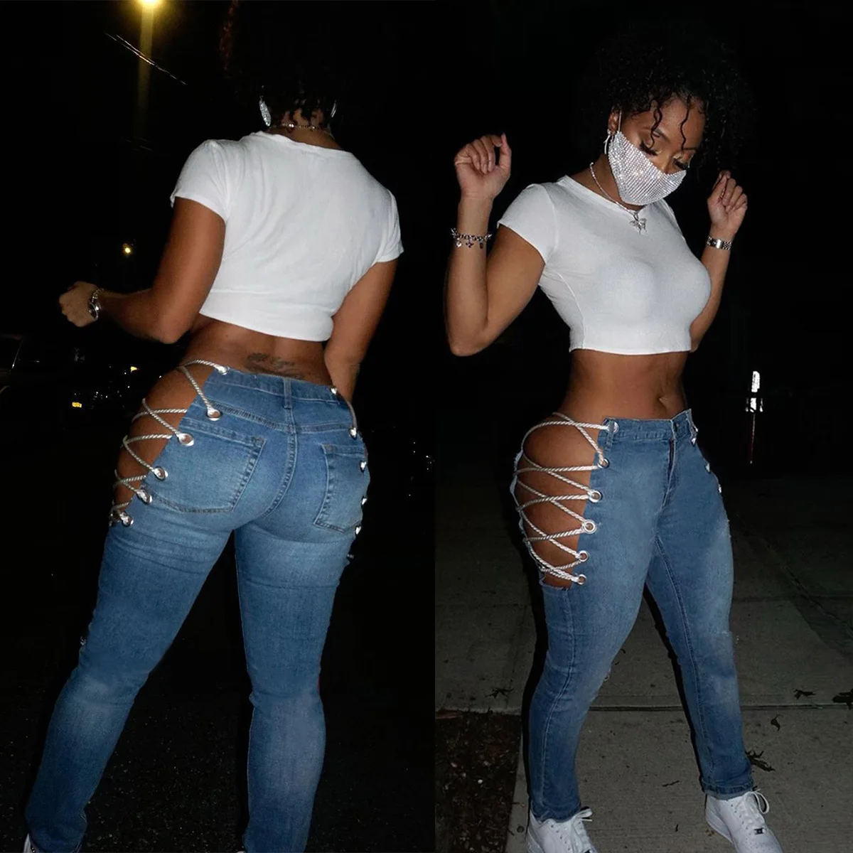 

Джинсы женские рваные на осень/зиму, 2022