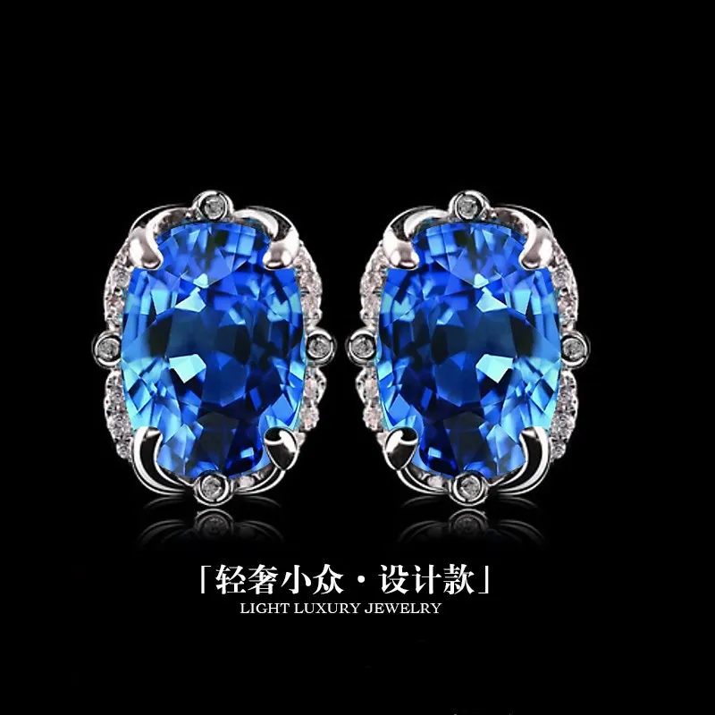 Модные серьги NY модные с морским голубым кристаллом украшения модный бренд