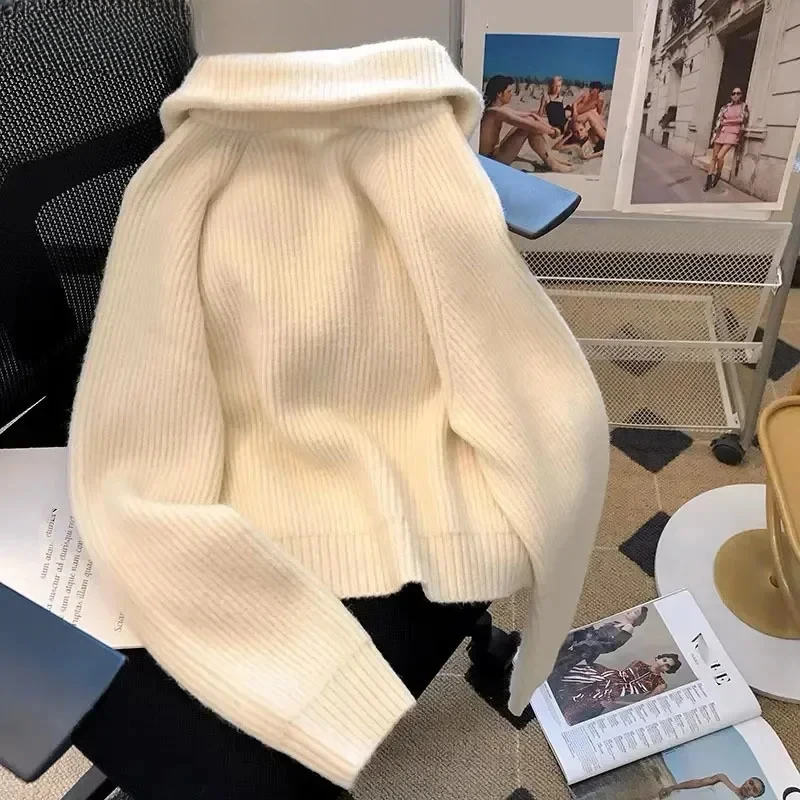 Темно-серый вязаный кардиган двубортный короткий топ на молнии с отложным