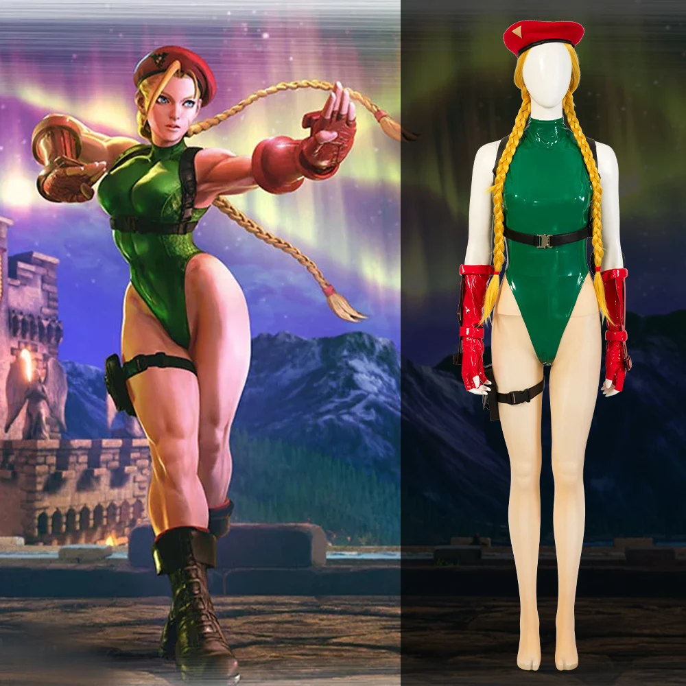Фото Костюм для косплея Manluyunxiao Premium Quality Street Fighter Cammy White Green Bodysuit, индивидуальный размер, для Хэллоуина, Рождества, Comic Con №2