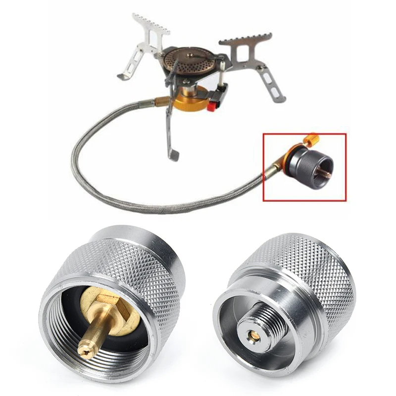 

Camping Gas Stove Propane Tank Adapter Gas Burner Conversion Head Cylinder Canister Head Hiking Camping Tools Equipment