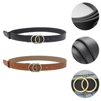 1pc safe press button simple dual ring chic round waistband waist belt for girl