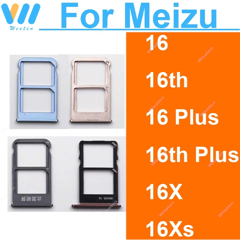 Фото Держатель лотка для SIM-карты для Meizu 16 16 Plus 16th Plus 16X 16XS, двойной лоток для SIM-карты, адаптер для слота для карты, запасные части №1