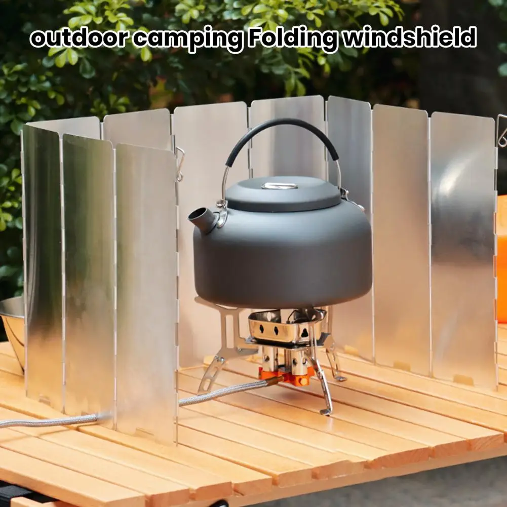 

8/10Pcs Foldable Camping Stove Windscreen Aluminum Alloy Plates Picnic Stove Windscreen Heat-Resistant Burner Stove Windscreen