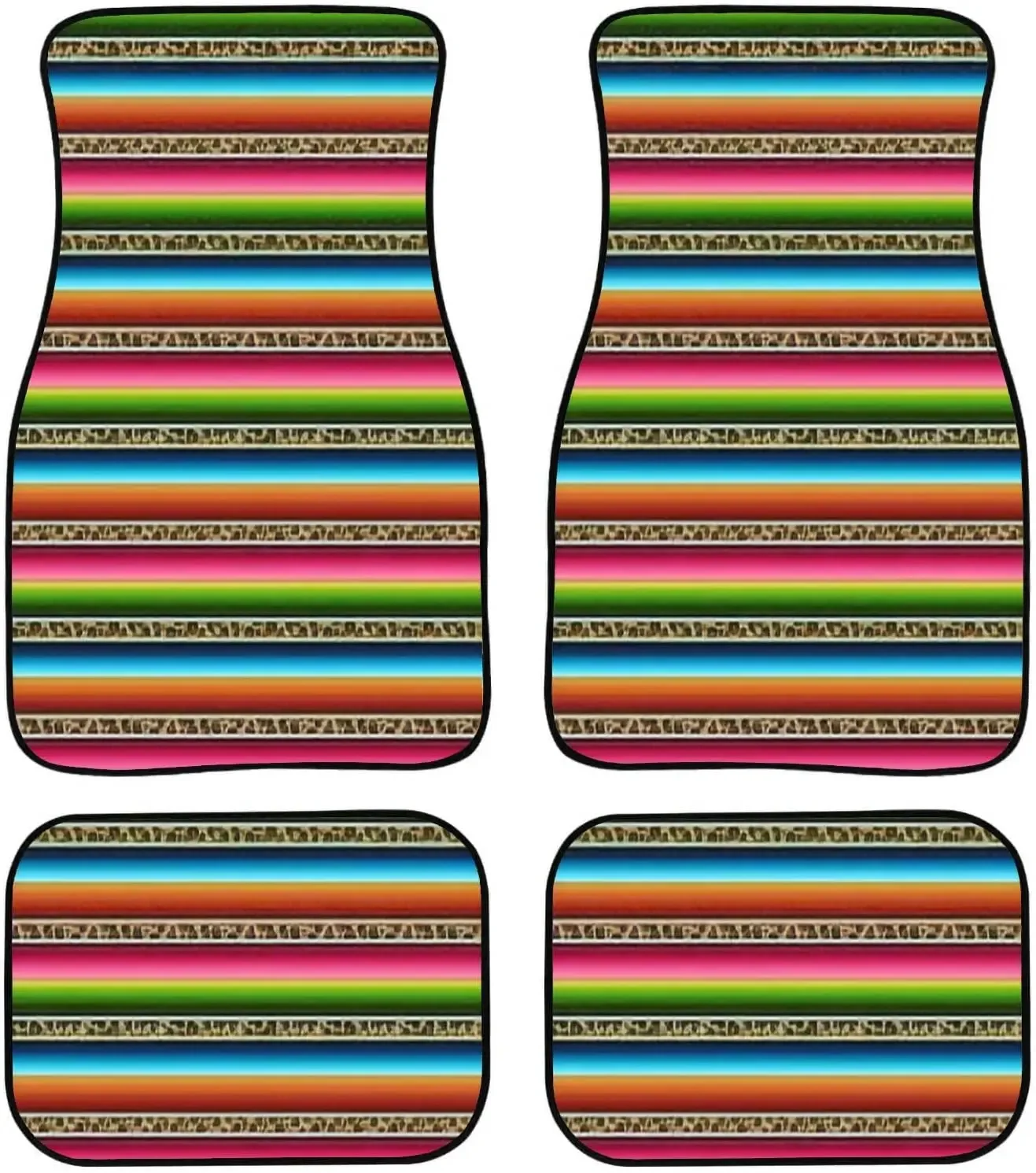 Автомобильные коврики Leopard Serape красочные мексиканские тканевые повторяющиеся