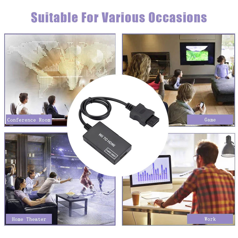 Преобразователь HD 720P/1080P WII в HDMI-совместимый с кабелем и аудиоразъемом 3 5 мм для HDTV