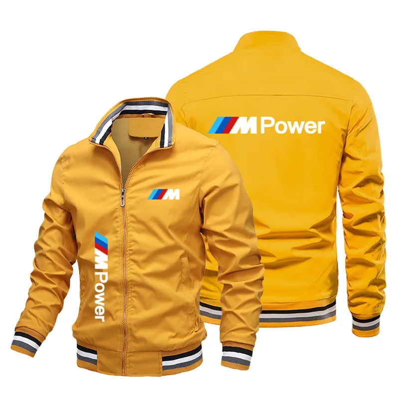 BMW Logo Zipper Jacket 2025 New Men's and Women's Riding Motorcycle Windproof Printed Lapel Solid Color