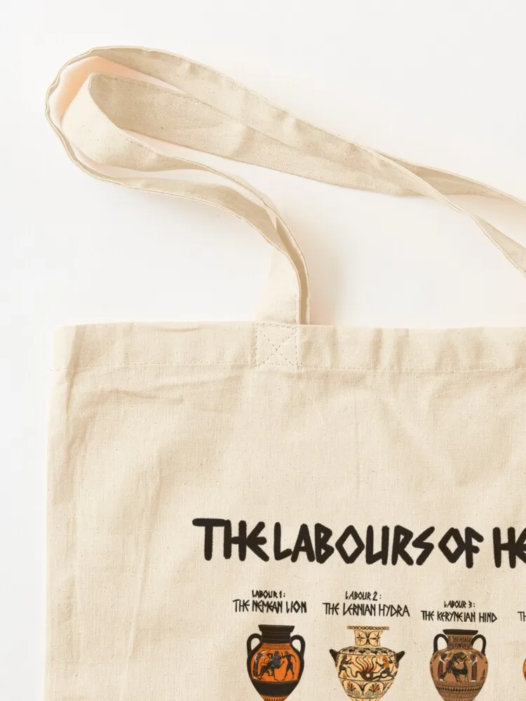 Двенадцать лаков Геркулеса на греческой керамике. Большая сумка для женщин.