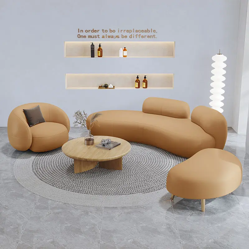 

Technology cloth sofa rest area reception clothing store small sofa office coffee table combination light luxury beauty salon
