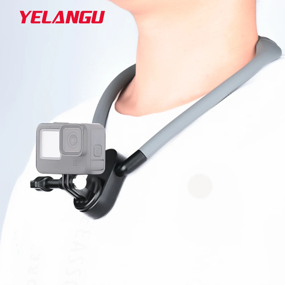 

Силиконовое крепление YELANGU на шею для GoPro Hero 11 10 9 8 7 6 для Insta360 x3 для DJI Osmo аксессуары для экшн-камеры телефона Vlog