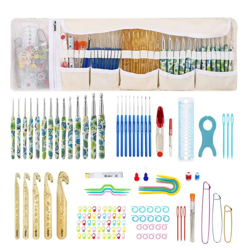 

Набор для вязания крючком, Эргономичный удобный набор для вязания крючком, товары для вязания крючком, подарки для взрослых, детей, новичков