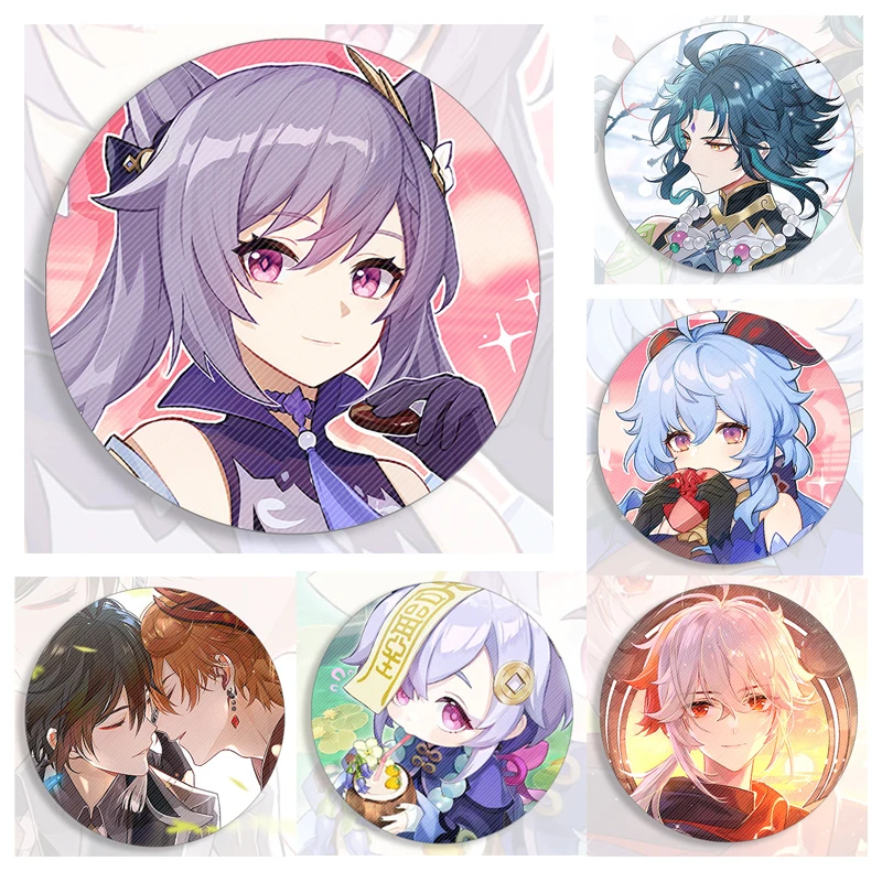 

Hot 58mm Computer Game Pins Second Element Genshin Impact Tinplate Badges Genshin Impact Cosplay Thing Game anime Peripheral