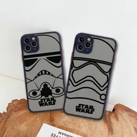 star wars black and white sketch phone case for iphone 13 12 11 pro max mini xs 8 7 plus x se 2020 xr matte transparent cover