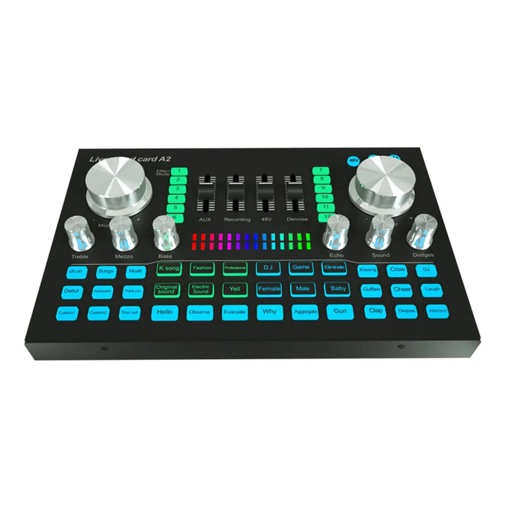 

DJ Lighting Live Sound Card Phone Computer DSP Music Recording Gaming Multiple Effects Podcasting Mixer Board Voice Changer