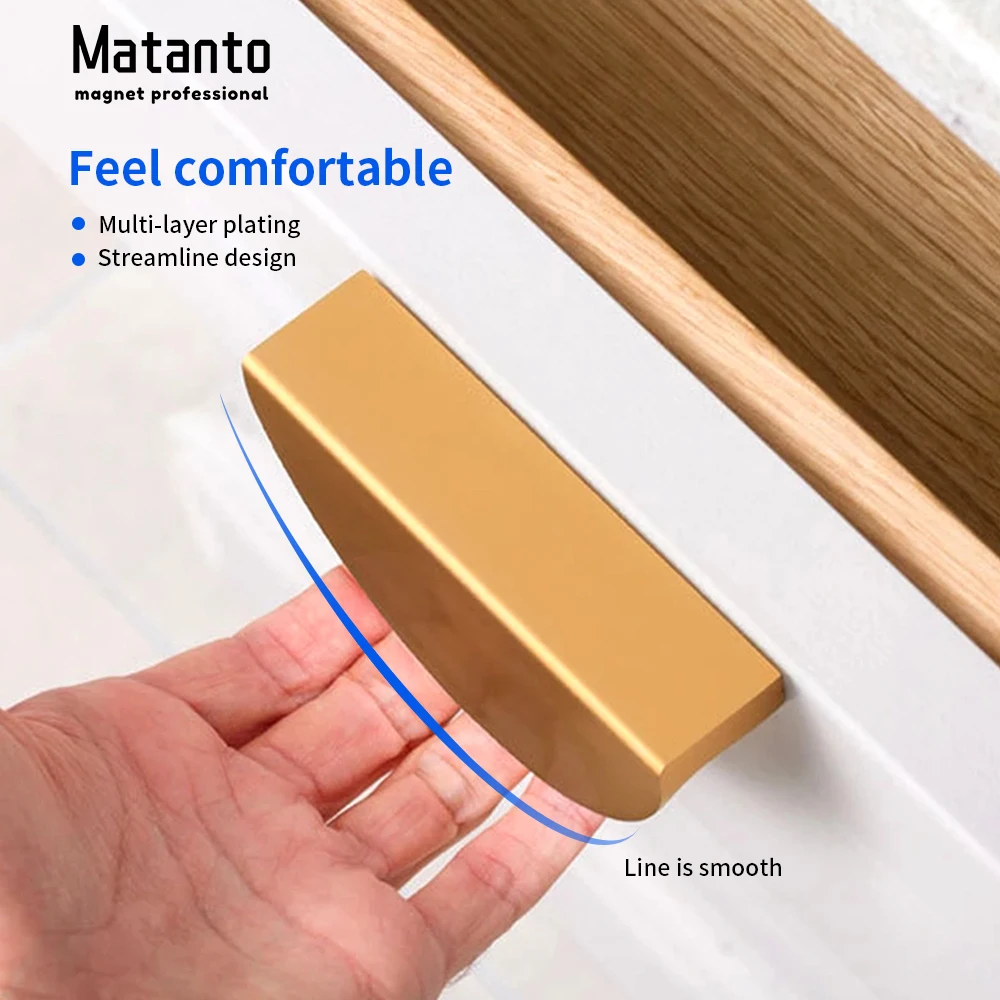 

door pull handel Cabinet Handles Closet Gold Aluminum Alloy Kitchen Cupboard woodworking Draw wholesale Knob Furniture Hardware