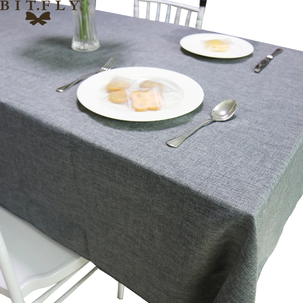 Imitated Linen Tablecloth Gray Khaki kitchen table Decorative Rectangular Table Cover Tea Cloth coffee table for living room