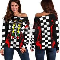 yx girl drag racing red 3d printed novelty women casual long sleeve sweater pullover