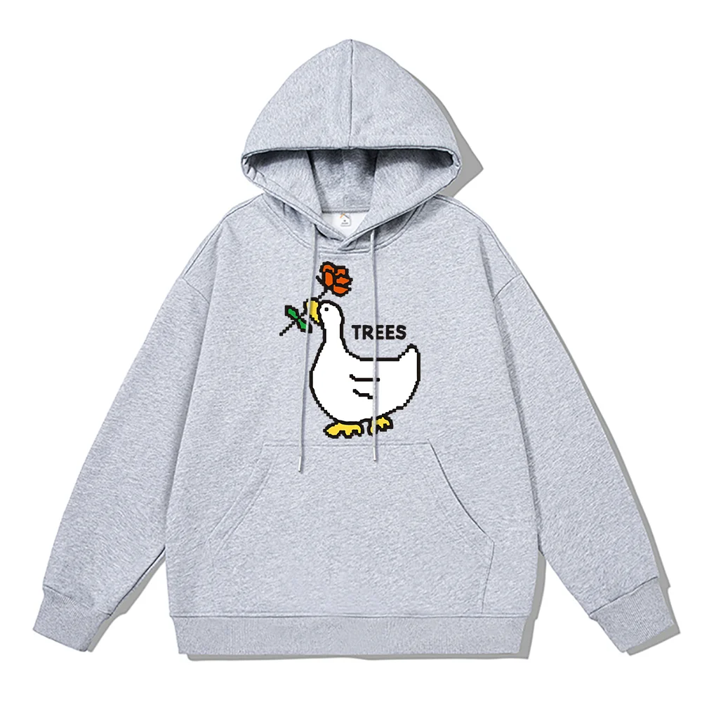 

Мужская зимняя толстовка с принтом в виде белой утки