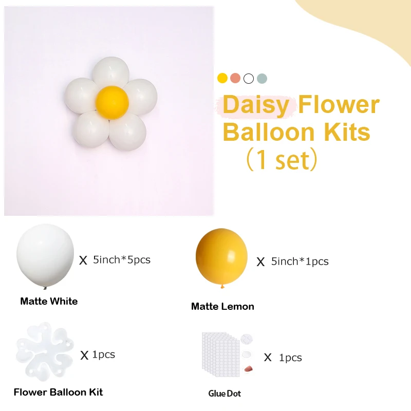 6/18 шт. лимонно-белые воздушные шары с ромашками в стиле бохо свадебный душ два