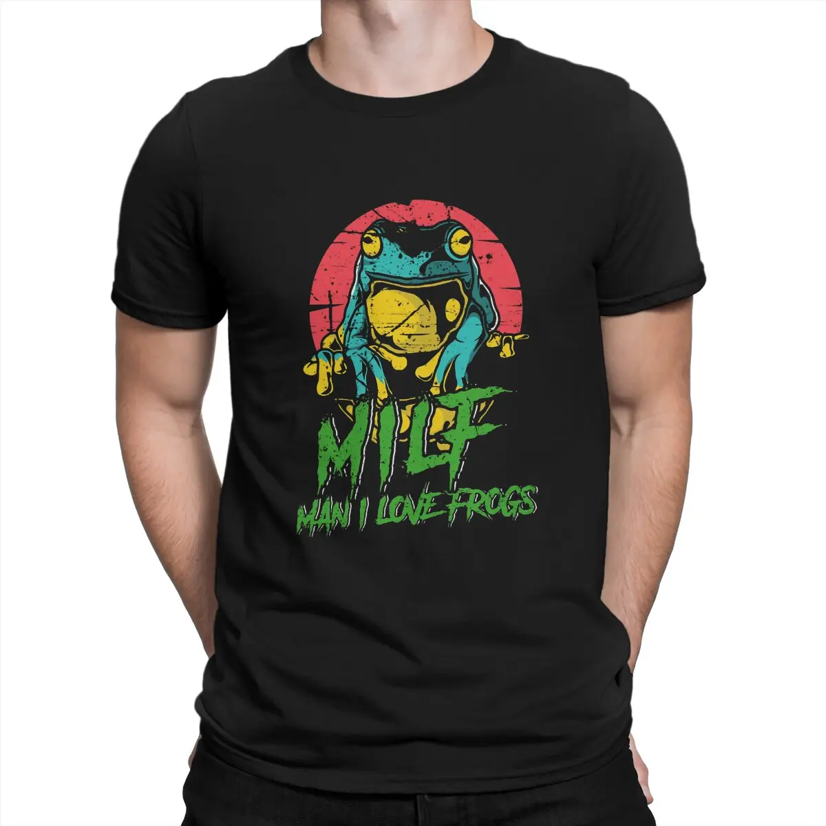 

MILF Polyester TShirt MILF Man I Love Frogs Elegant T Shirt Homme Men Tee Shirt New Design Big Sale