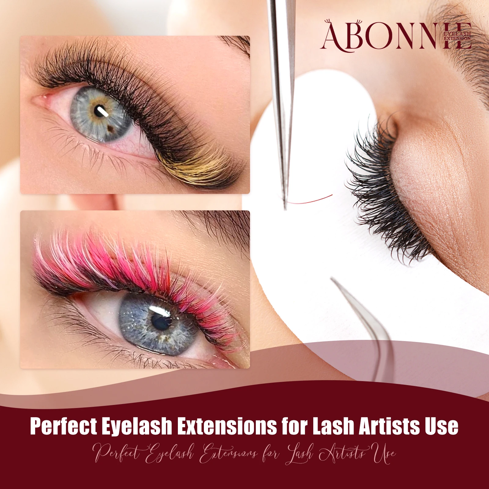ABONNIE C CC D Curl Фиолетовый Розовый Коричневый Кашемир Красочные Наращивание Ресниц